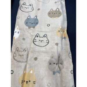 BOW TIE CATS 50x70” Plush Throw Blanket Cuddle Love Pet Cat Faces Print NEW